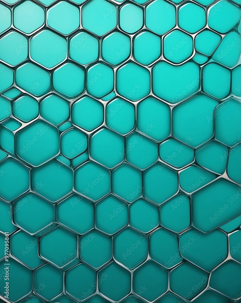 Aufkleber smooth gradient honeycomb pattern with teal tones