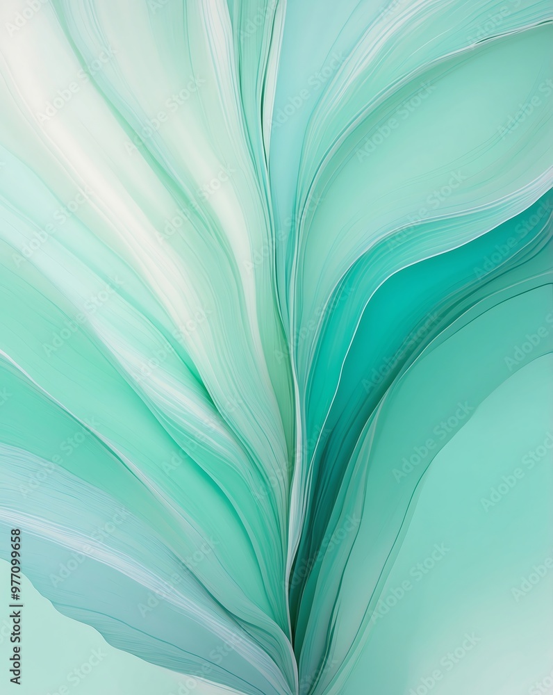 Poster soft pastel transition of mint and teal