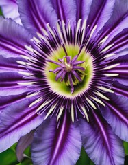 Obraz premium Purple starshaped flower with yellow center