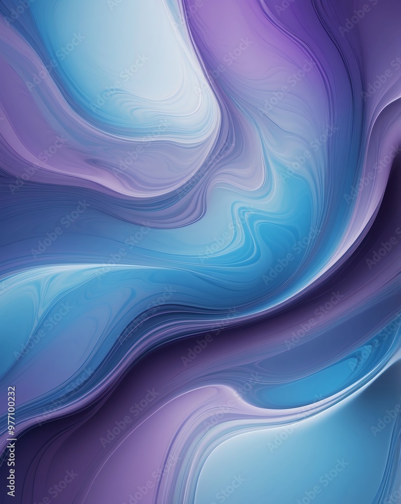 Poster Subtle blend of blue and violet abstract