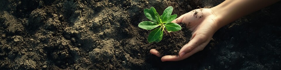 hands holding plant