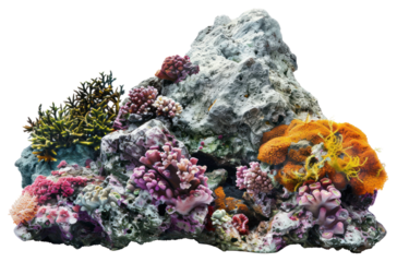 Colorful coral reef rocks