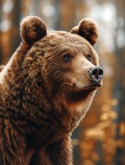 Fototapeta premium Grizzly Bear Close Up in Forest Setting
