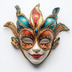 Naklejka premium Elegant Venetian Carnival Mask with Jewel and Colorful Ornaments