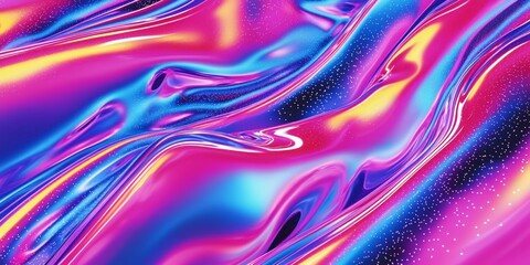 Obraz premium glossy Iridescent neon plasma liquid on a solid background 