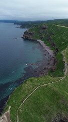 Drone view of Cape Kamui, Hokkaido prefecture, Japan