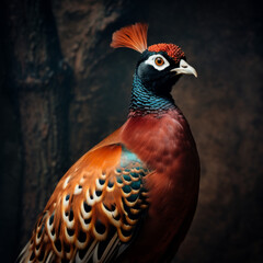 Fototapeta premium Ring-necked Pheasant, Colorful Game Bird, Vibrant Wildlife Photography