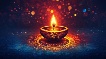 Happy Diwali festival of lights colorful background