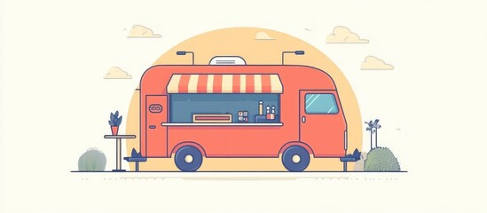 Interior Of A Food Truck Pizzeria Fast Food Restaurant