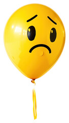 Fototapeta premium PNG Sad yellow balloon with face