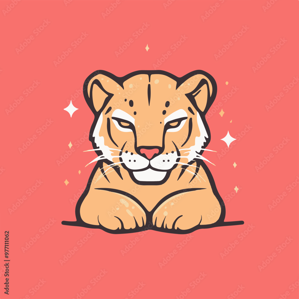 Canvas Prints Stylized Vector Illustration of a Majestic Lioness