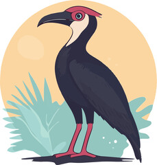 Obraz premium Stylized Vector Illustration of a Tropical Bird