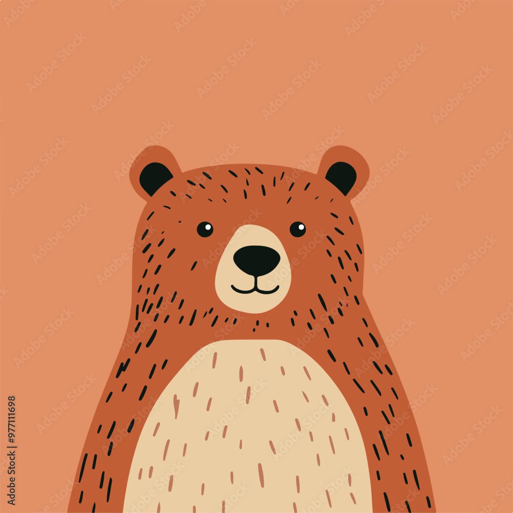 Canvas Prints Cute Vector Illustration of a Happy Bear