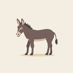 Obraz premium Vector Illustration of a Standing Donkey