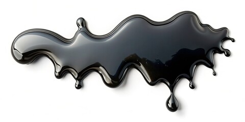 A mysterious, tar-like substance oozes across the white canvas, its amorphous shape twisting and turning in impossible