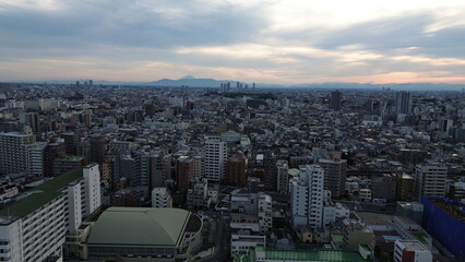 Fototapeta premium Drone view of Tokyo , Japan