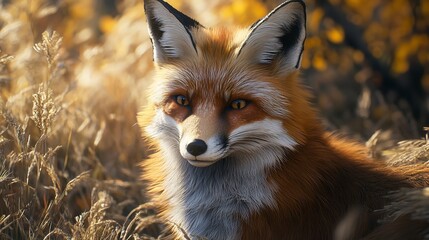 Obraz premium Close Up of Red Fox in Snow