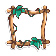 wood frame nature with leaf illustration