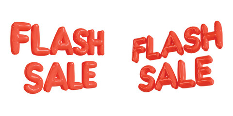 Flash Sale Promotion Red Balloon Effect Isolated