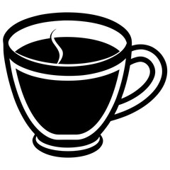 Coffee cup vector illustration - cartoon, clipart, and line art. Perfect for printable designs.