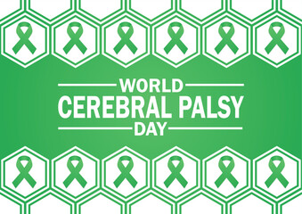 World Cerebral Palsy Day wallpaper with shapes and typography, banner, card, poster, template. World Cerebral Palsy Day, background