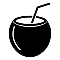 Coconut drink illustration in vector, cartoon, clipart, and line art styles for tropical designs.