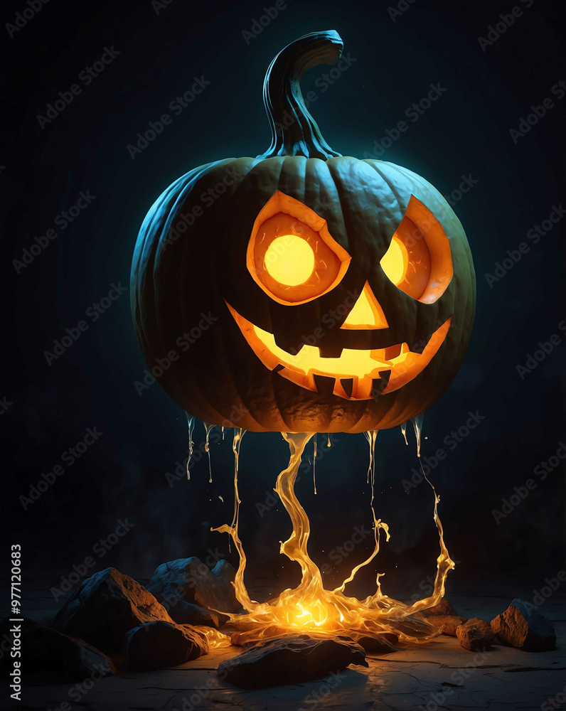 Canvas Prints Jack o lantern with glowing face