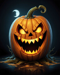 Jack o lantern with twisted smile