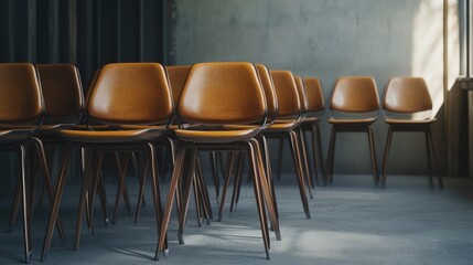 Stackable chairs with modern design,