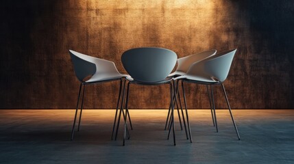 Stackable chairs with modern design,