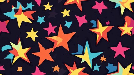 Vibrant seamless star pattern Infinite raster ornament