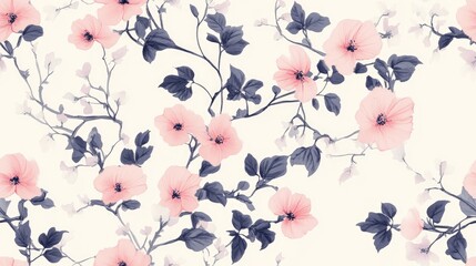 Delicate floral pattern suitable for fabric printing textiles fashion and artwork