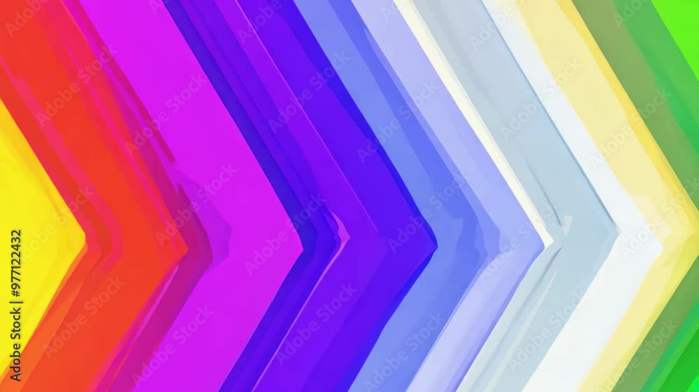 Poster a vibrant abstract background with chevron-like stripes in a gradient of deep purples and blues to s