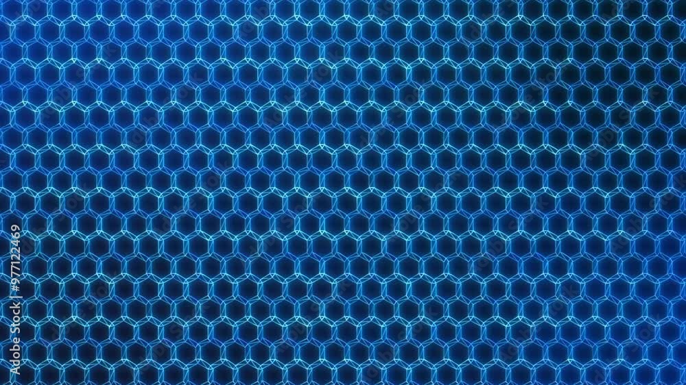 Poster a background with an abstract honeycomb pattern in vibrant blue hues. geometric design features hexa