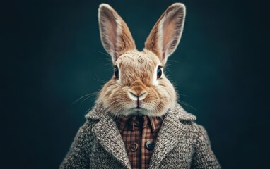 Obraz premium Animals in beautiful and fashionable modern clothes professional advertising photo 