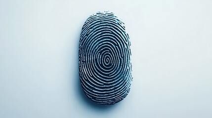 Unique Fingerprint Silhouette Against Stark White Background Symbolizing Personal Identity 