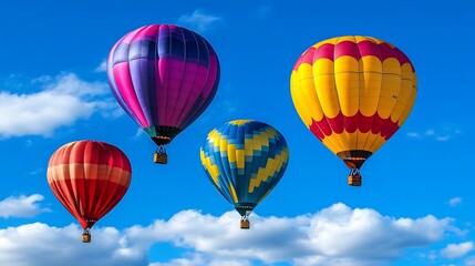 Obraz premium Vibrant Colorful Hot Air Balloon Festival Soaring in the Sky 
