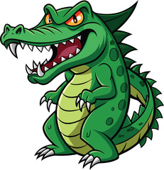 Fototapeta premium Crocodile mascot character sticker vector design