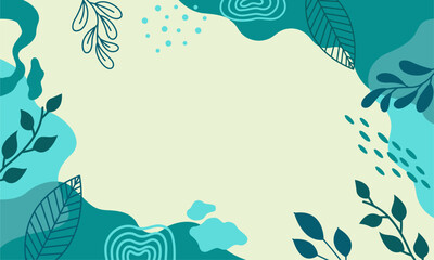 Flat abstract floral leaves background