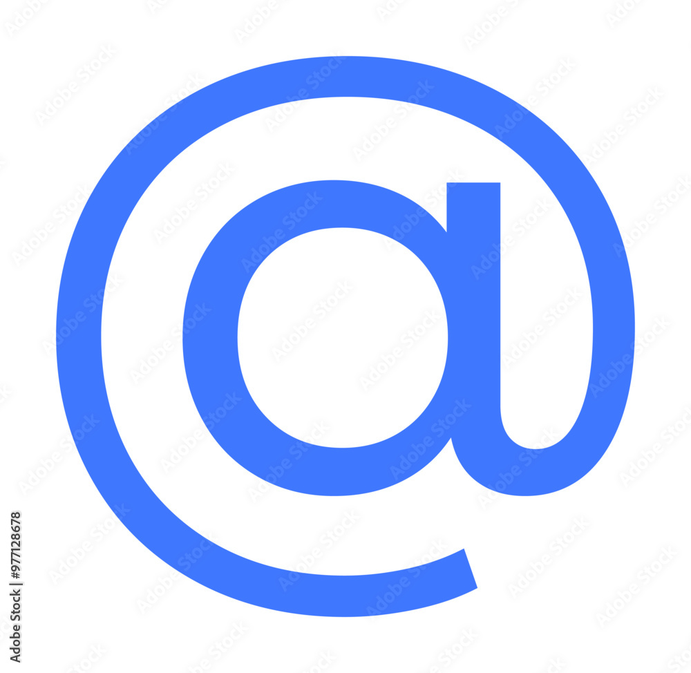 Poster blue symbol representing email and internet communication in a simple and clean design. ideal for we