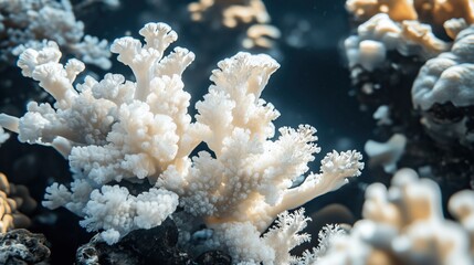 Fototapeta premium A close up of a bunch of white and black coral