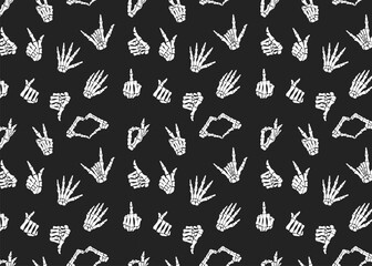 Seamless pattern with skeletonю. Halloween vector decor.
