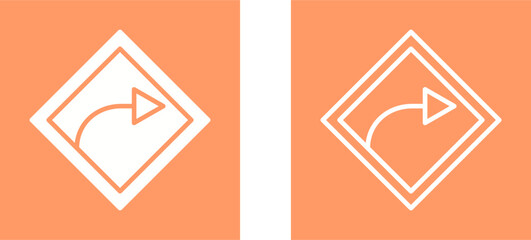 Right Turn Vector Icon