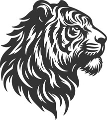 Tiger head silhouette vector design