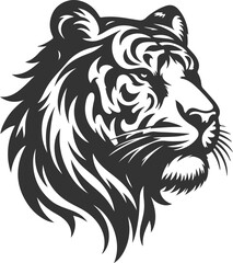 Tiger head silhouette vector design