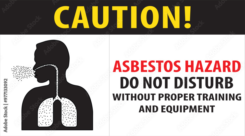 Poster Asbestos hazard warning sign vector.eps