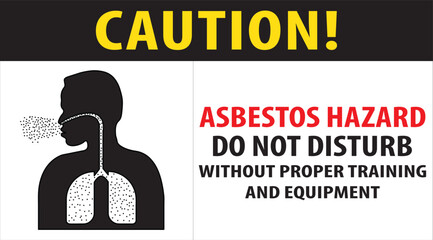 Asbestos hazard warning sign vector.eps