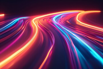 Radial Motion Blur Background ,Dynamic neon light trails in vivid hues creating an abstract pattern against a dark backdrop ,Colorful light trails in a futuristic tunnel with vibrant neon hues.
