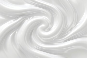 Abstract White Swirls Background. Smooth Elegant White Silk or Satin Texture with Wavy Folds.