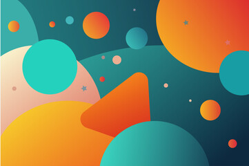 Colorful background with geometric shapes, Circle, rectangle,
Futuristic wallpaper, background, Vector template, Vector Illustration 